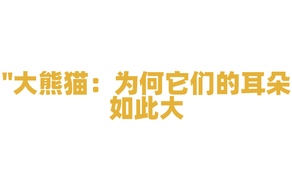 "大熊猫：为何它们的耳朵如此大？"